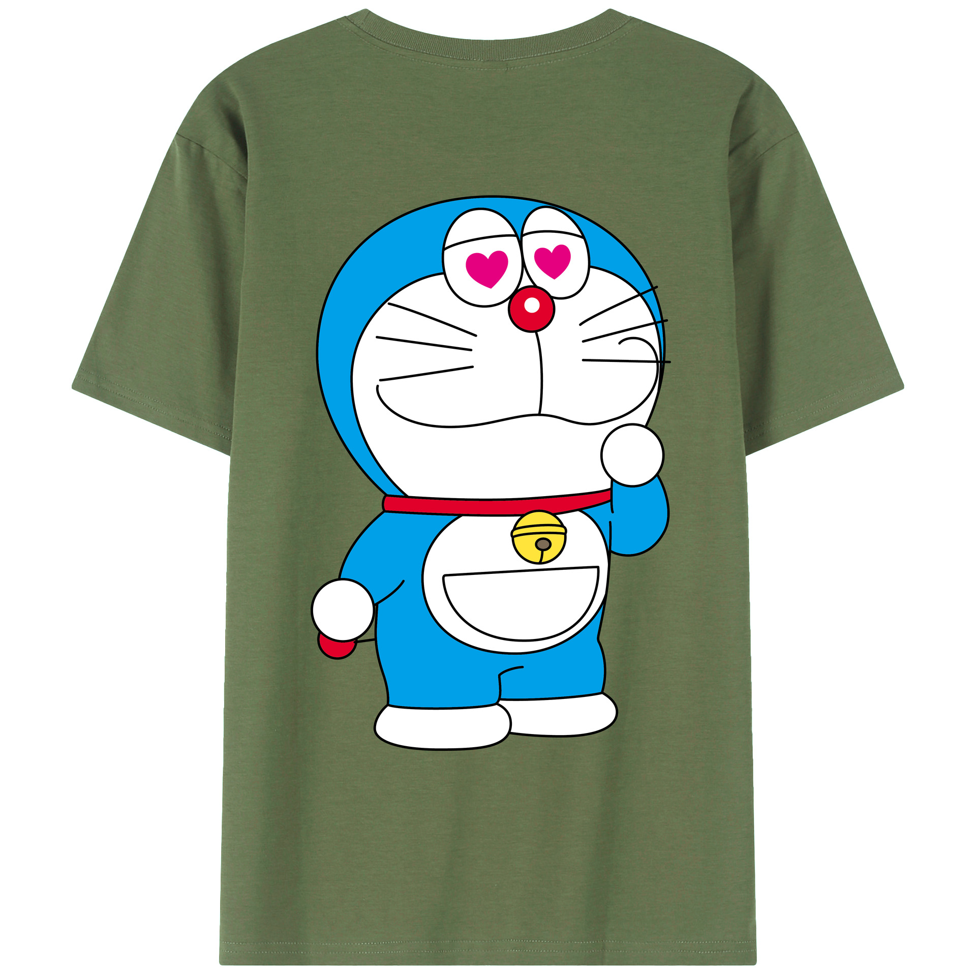 （画像用） ドラえもん Doraemon 綿100％ メンズ半袖Tシャツ（バックプリント） 通気性